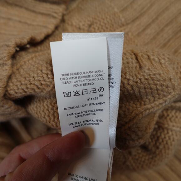 Ralph Lauren Sweater Womens Medium Cable Knit Fisherman Crew Neck Cashmere Wool - Picture 4 of 9